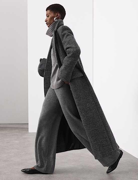 Pure Cashmere Wide Leg Trousers