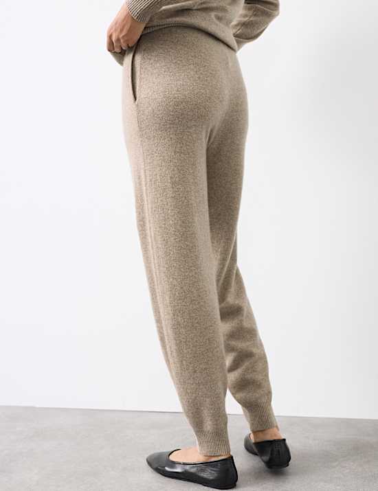 Pantalon de jogging coupe fuselée longueur cheville 100 % cachemire