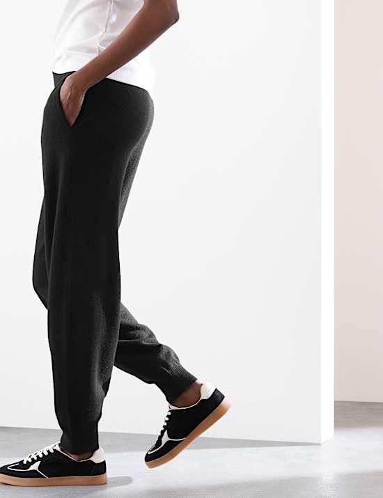 Pure Cashmere Tapered Ankle Grazer Joggers