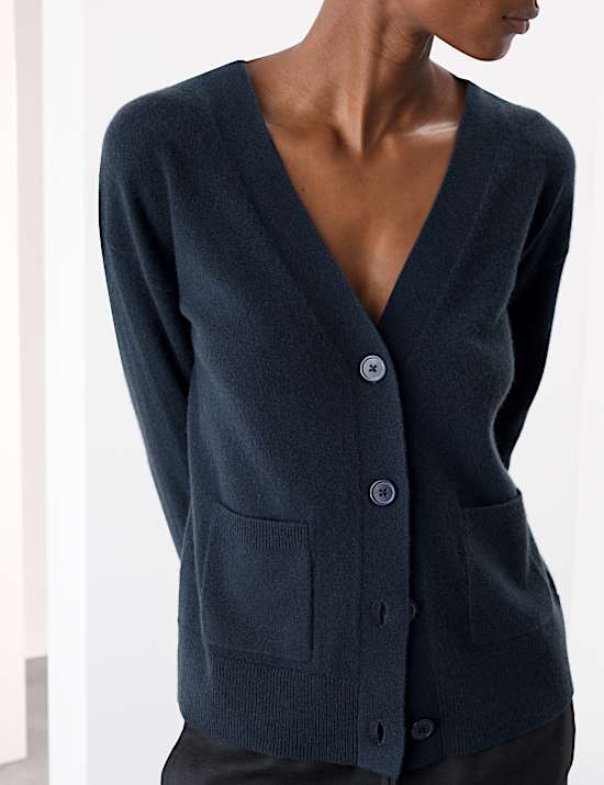 Pure Cashmere V-Neck Button Front Cardigan