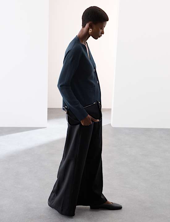 Pure Cashmere V-Neck Button Front Cardigan