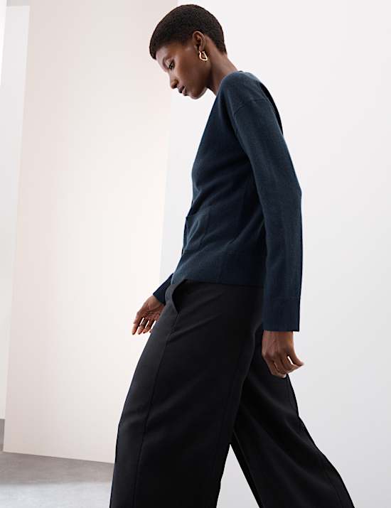 Pure Cashmere V-Neck Button Front Cardigan