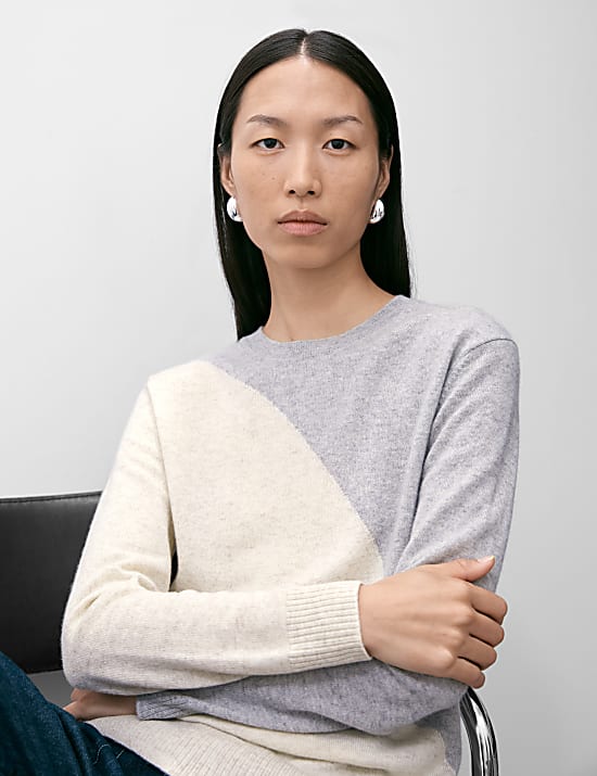Pure Cashmere Colour Block Jumper