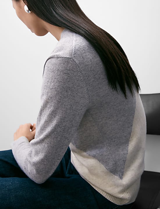 Pure Cashmere Colour Block Jumper