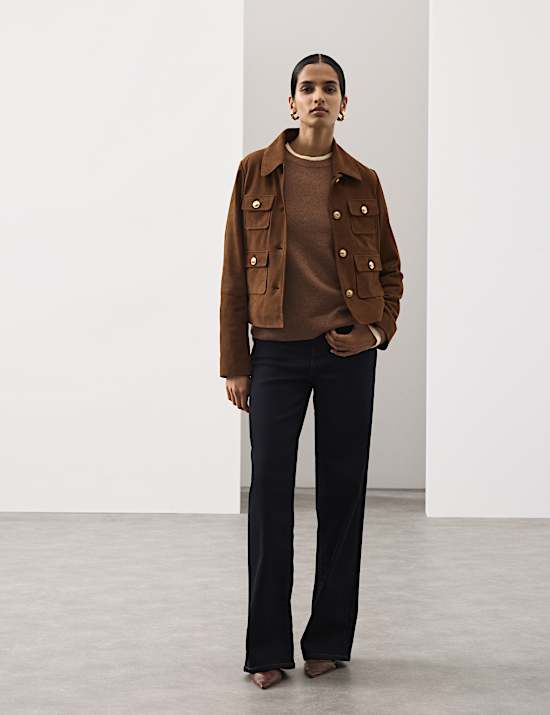 Pure Cashmere Textured Tipped Jumper