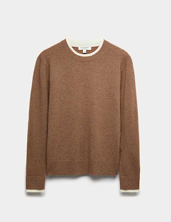 Pure Cashmere Textured Tipped Jumper