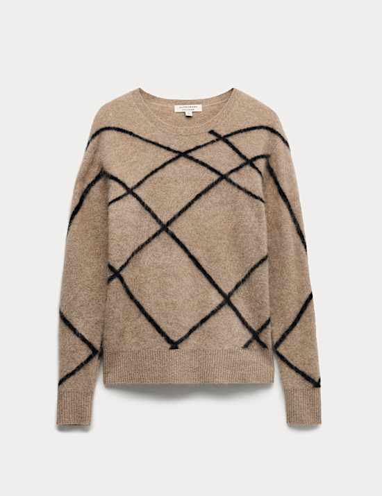 Wool Rich Intarsia Striped Jumper with Cashmere