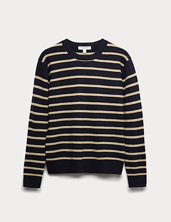 Pure Cashmere Striped Crew Neck Jumper