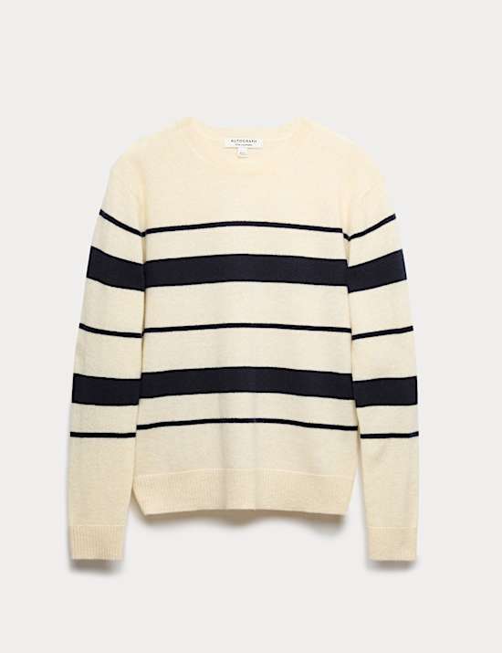 Pure Cashmere Striped Crew Neck Jumper