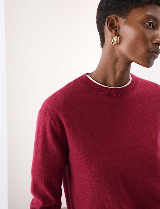 Πουλόβερ με κλειστή στρογγυλή λαιμόκοψη από 100% κασμίρι
