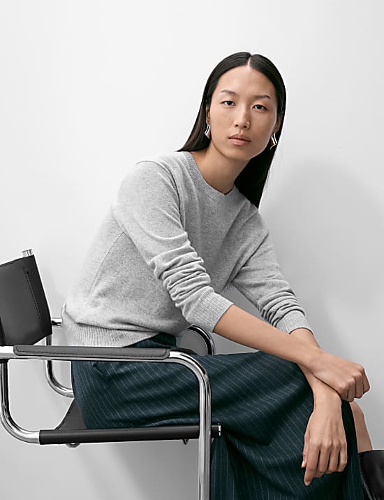 Pullover aus reinem Kaschmir mit Rundhalsausschnitt