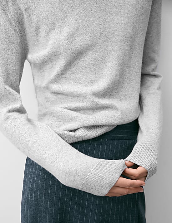 Pullover aus reinem Kaschmir mit Rundhalsausschnitt