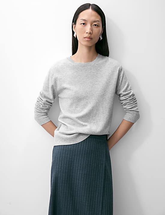 Pullover aus reinem Kaschmir mit Rundhalsausschnitt