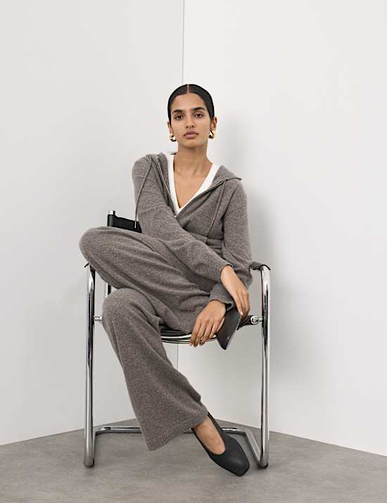 Sweat 100 % cachemire &agrave; capuche et fermeture &agrave; glissi&egrave;re