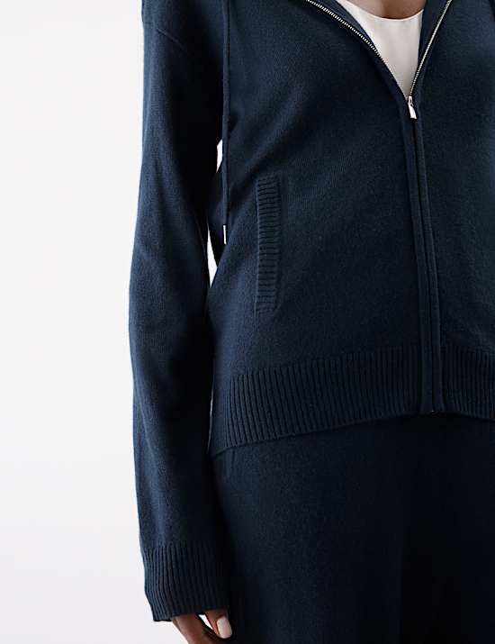 Pure Cashmere Zip Up Hoodie