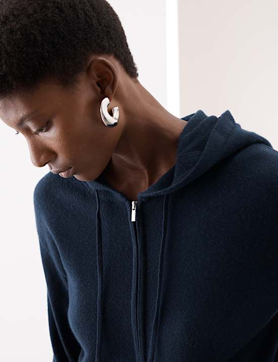 Pure Cashmere Zip Up Hoodie