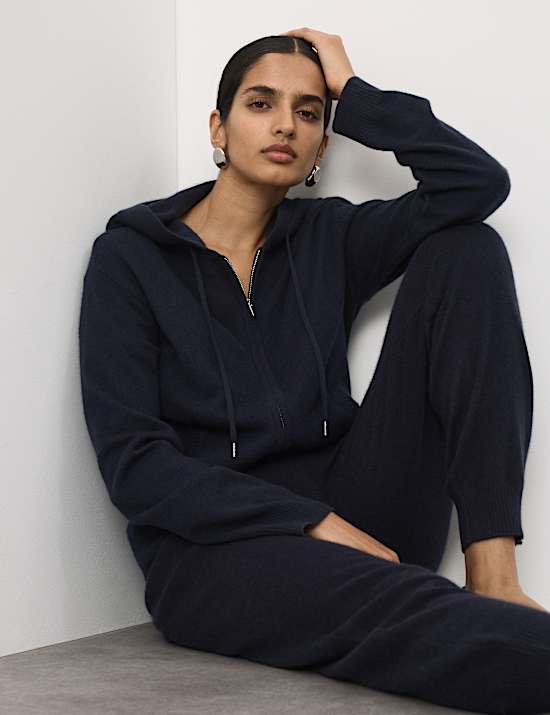 Pure Cashmere Zip Up Hoodie