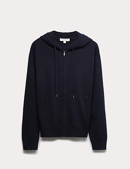 Hoodie aus reinem Cashmere mit Reißverschluss