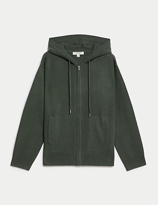 Pure Cashmere Zip Up Hoodie