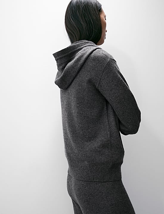 Hoodie aus reinem Cashmere mit Rei&szlig;verschluss