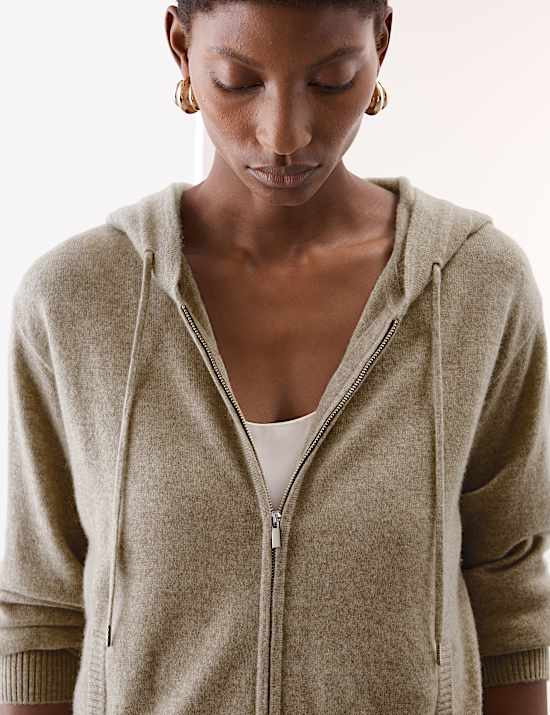 Pure Cashmere Zip Up Hoodie