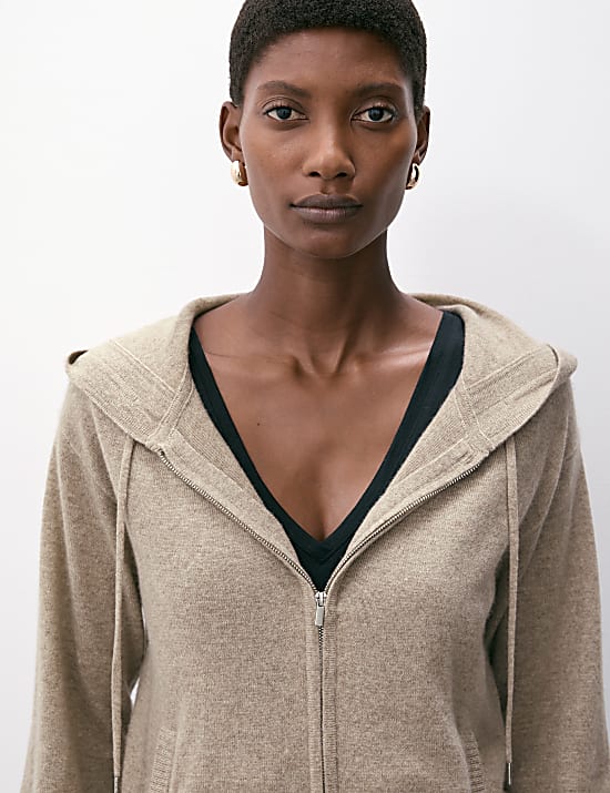 Pure Cashmere Zip Up Hoodie