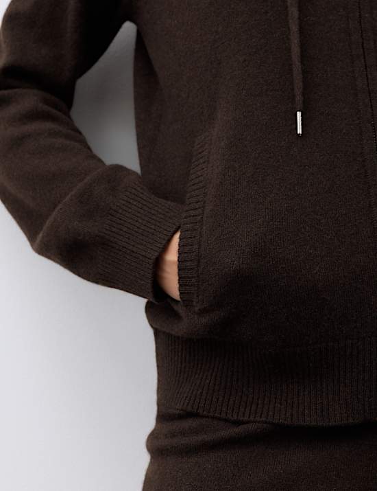 Pure Cashmere Zip Up Hoodie