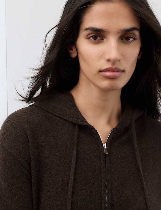 Pure Cashmere Zip Up Hoodie