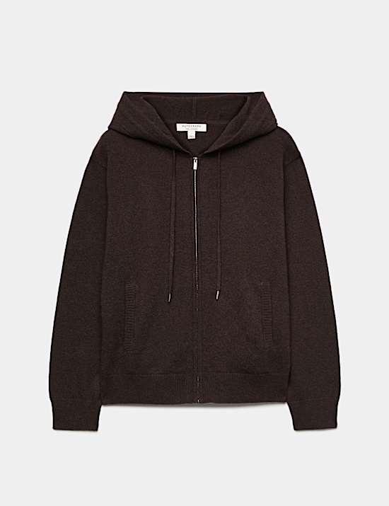 Pure Cashmere Zip Up Hoodie