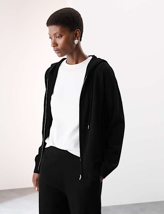 Pure Cashmere Zip Up Hoodie
