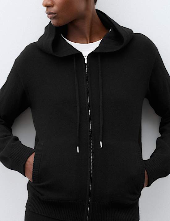Pure Cashmere Zip Up Hoodie