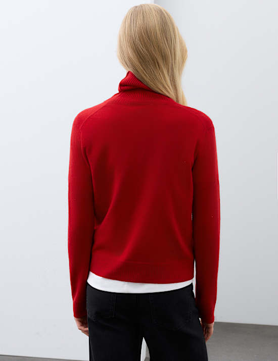 Pure Cashmere Roll Neck Jumper