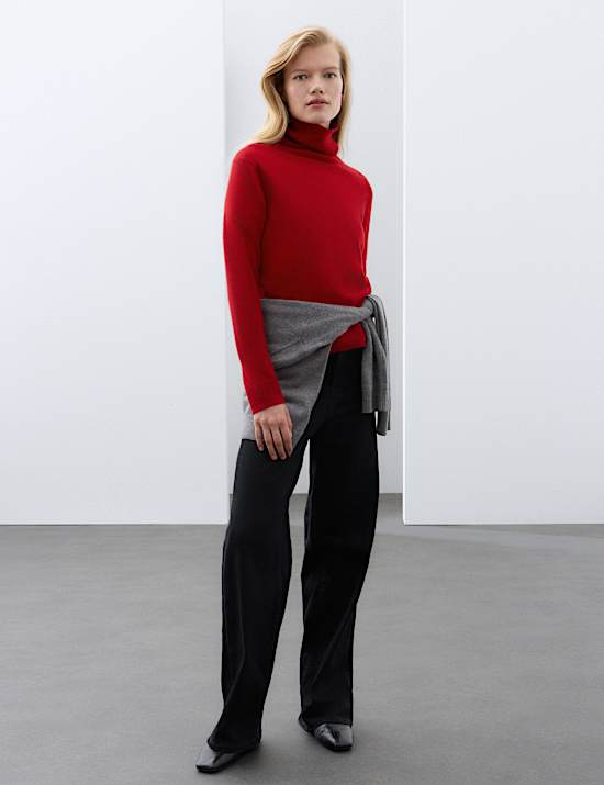 Pure Cashmere Roll Neck Jumper