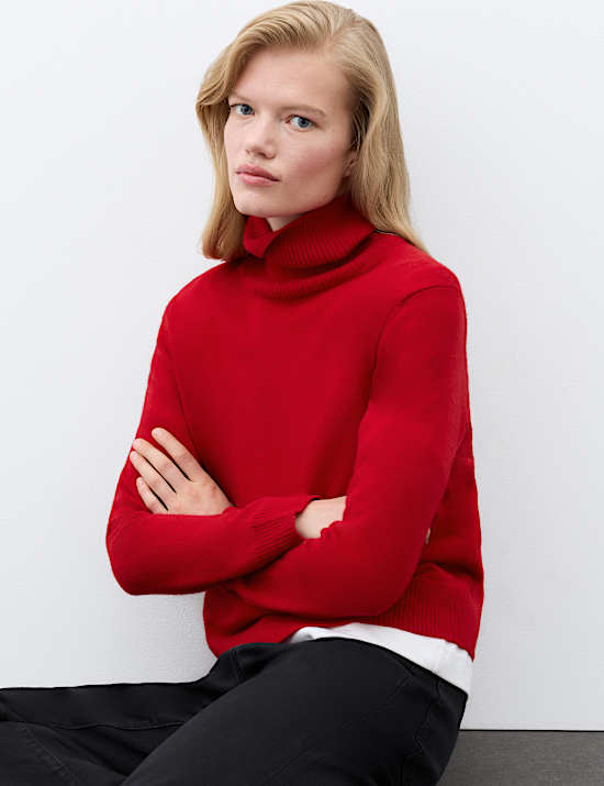 Pure Cashmere Roll Neck Jumper