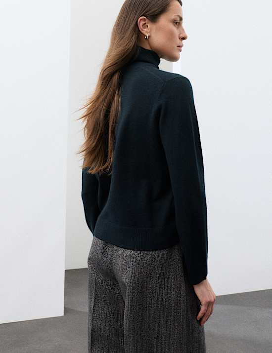 Pure Cashmere Roll Neck Jumper