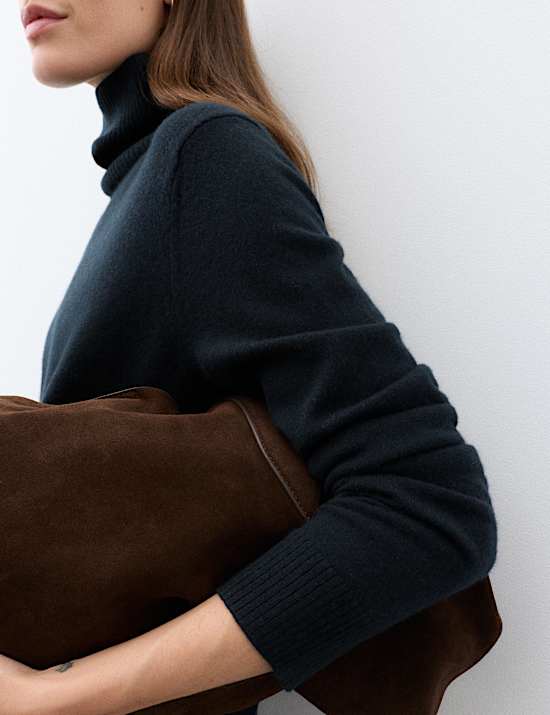 Pure Cashmere Roll Neck Jumper