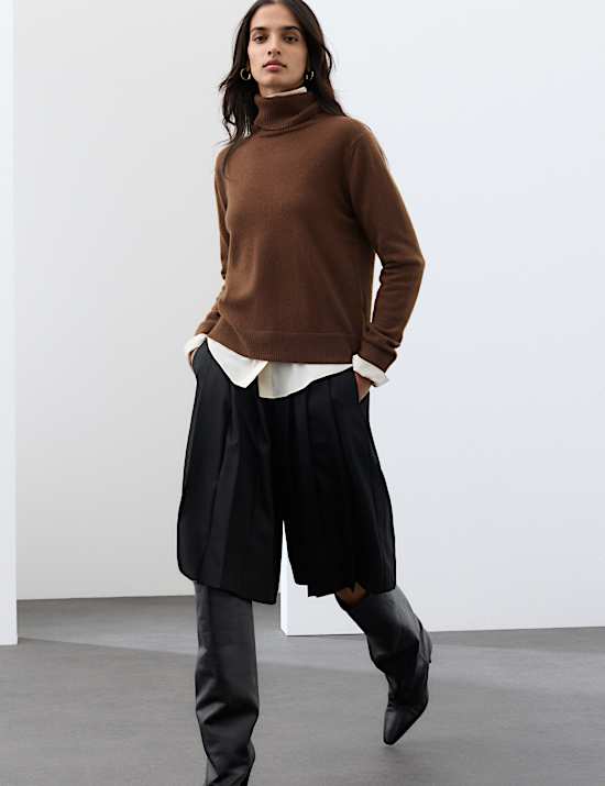 Pure Cashmere Roll Neck Jumper
