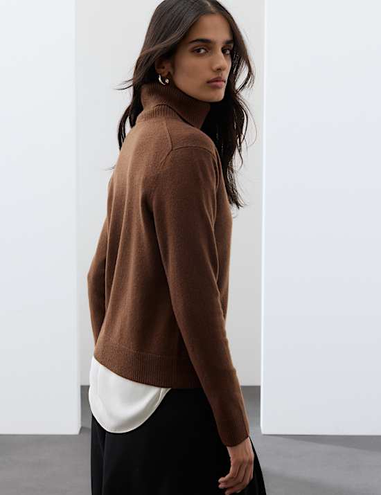 Pure Cashmere Roll Neck Jumper