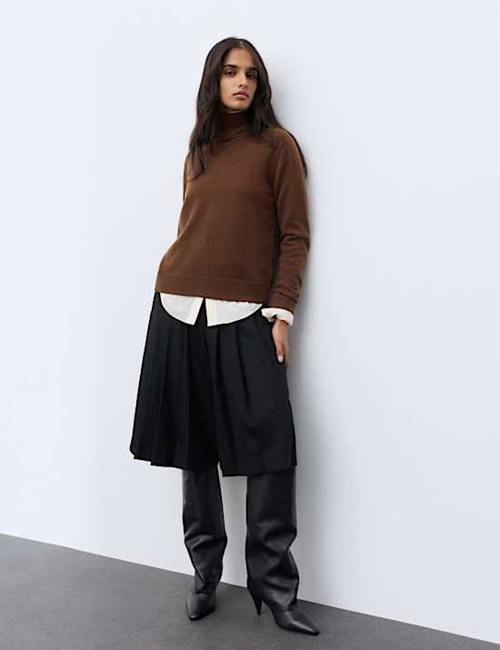 Pure Cashmere Roll Neck Jumper