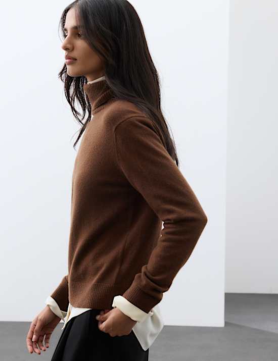 Pure Cashmere Roll Neck Jumper
