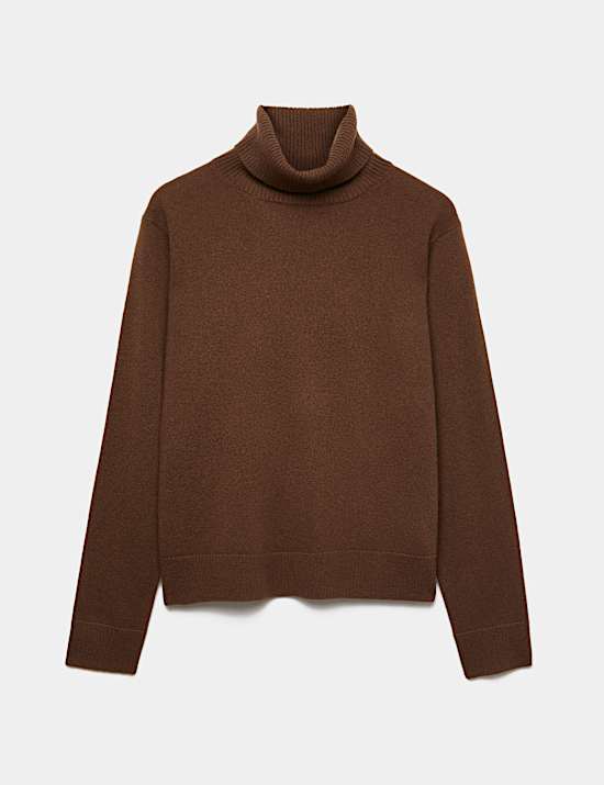 Pure Cashmere Roll Neck Jumper