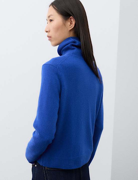 Pure Cashmere Roll Neck Jumper
