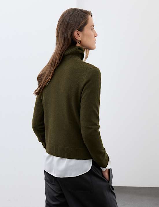 Pure Cashmere Roll Neck Jumper