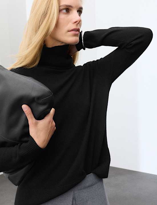 Pure Cashmere Roll Neck Jumper