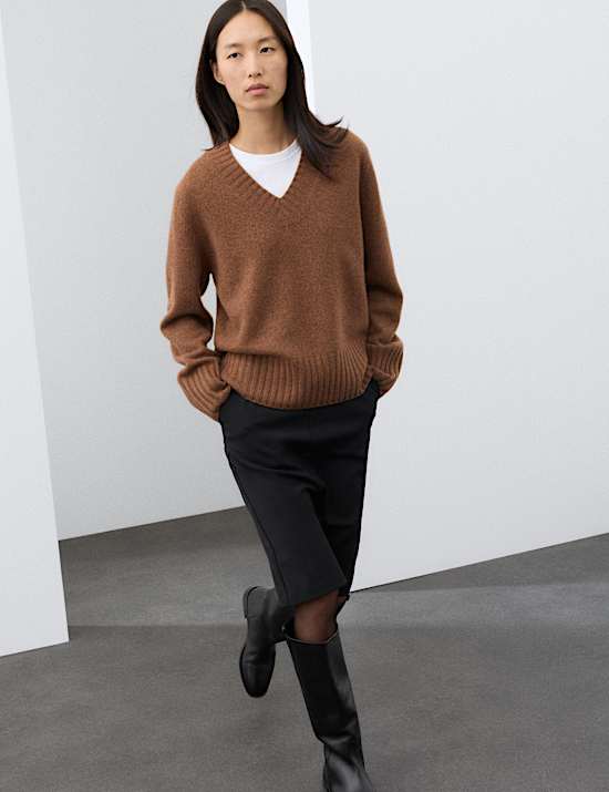 Pure Cashmere V Neck Relaxed Fit Jumper