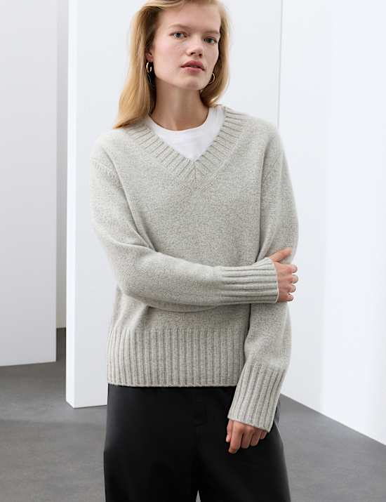 Pure Cashmere V Neck Relaxed Fit Jumper