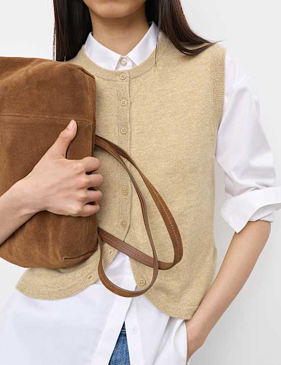 Gebreid gilet van zuiver kasjmier met knoopsluiting