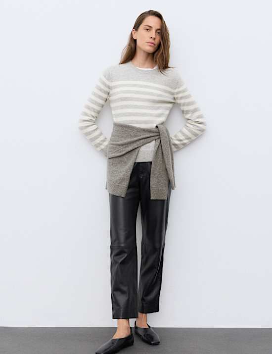 Pure Cashmere Striped Crew Neck Jumper