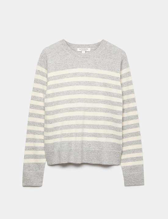 Pure Cashmere Striped Crew Neck Jumper