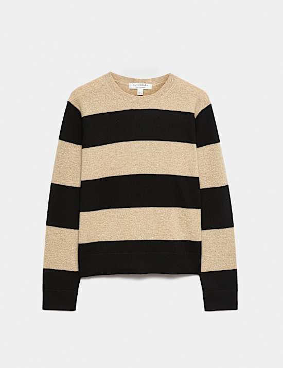Pure Cashmere Striped Crew Neck Jumper